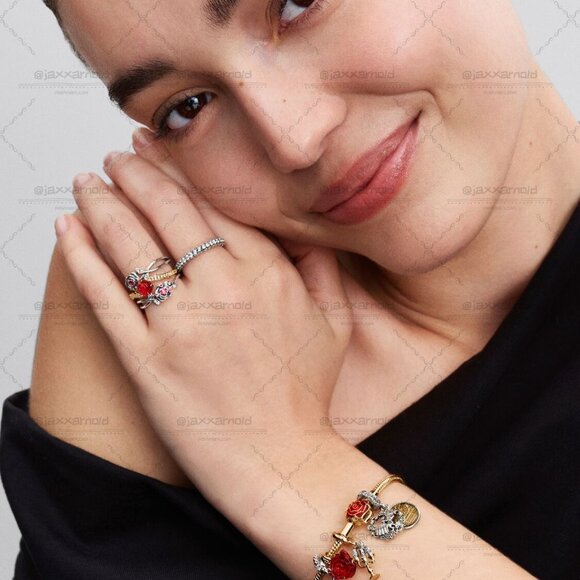 Pandora Disney Beauty and the Beast Enchanted Rose Dangle Charm - Picture 6 of 6